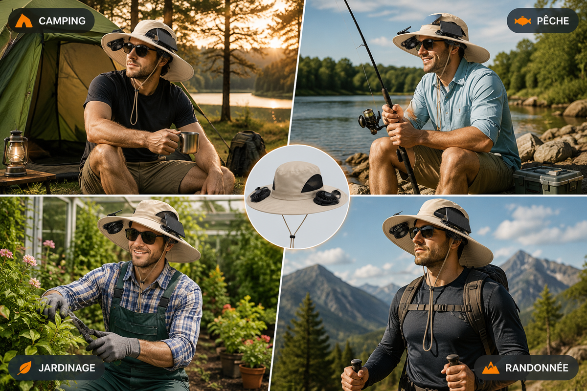 Chapeau Ventilé Solaire Fraîcheur Anti-UV pour le Plein Air